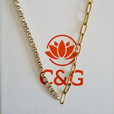 Collana a catena con zirconi