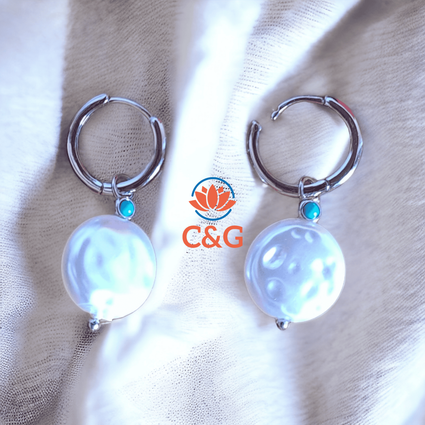 Orecchini pendenti di perle barocche in argento sterling 925