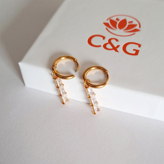 Orecchini stile baguette