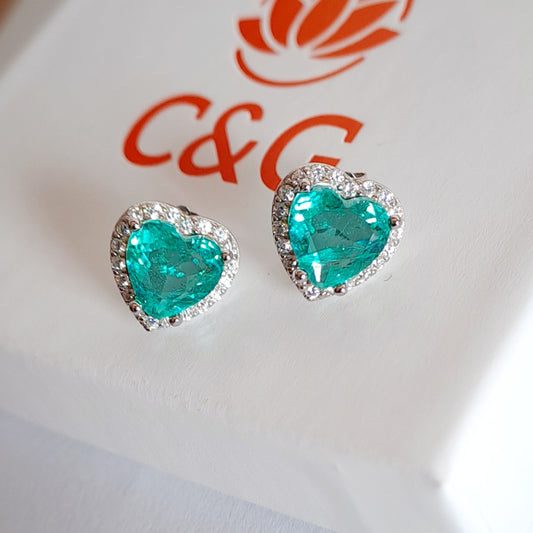 Orecchini Luxury a forma di cuore in argento sterling 925