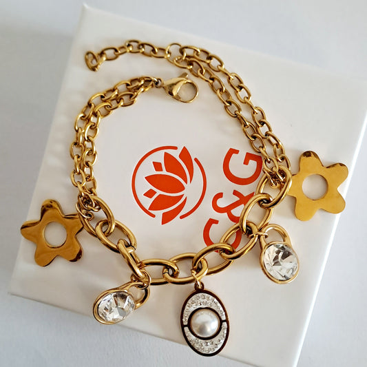 Braccialetto Fortuné con charms / a quadrifoglio