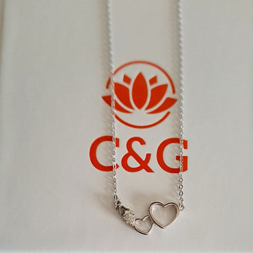 Collana C&G Twin a doppio cuore