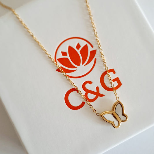 Set collana orecchini a farfalla