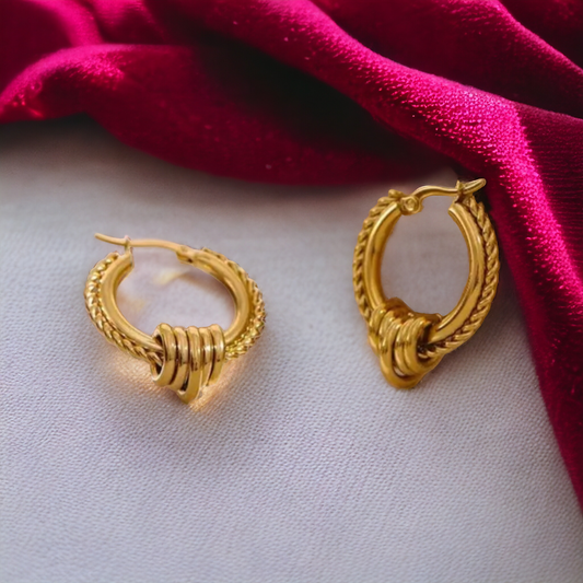 Orecchini ritorti con anelli - C&G di Caprice Toungui