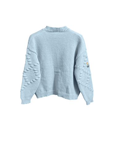Cardigan all'uncinetto floreale
