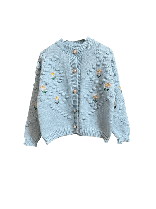 Cardigan all'uncinetto floreale