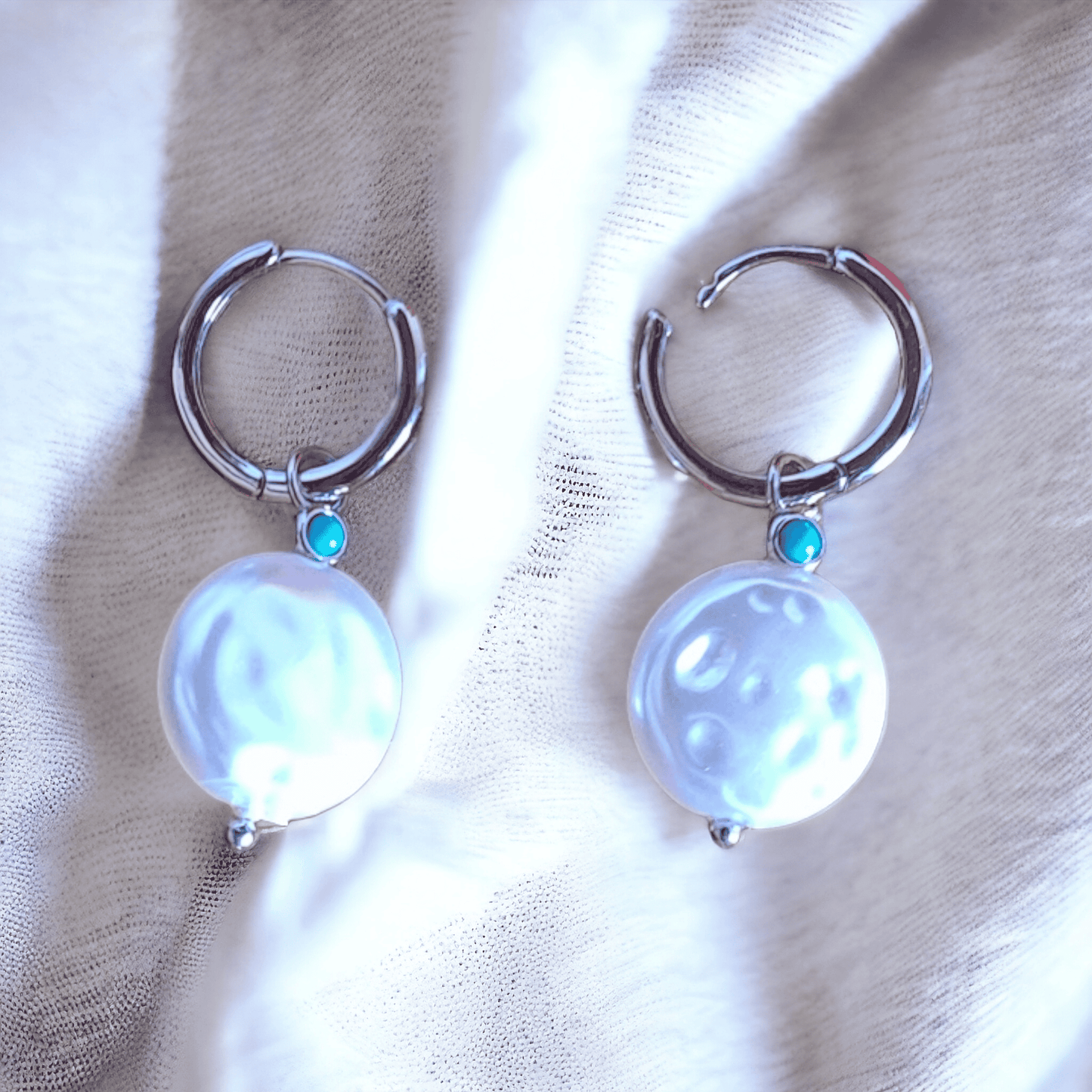 Baroque Pearl Drop Earrings in 925 Sterling Silver