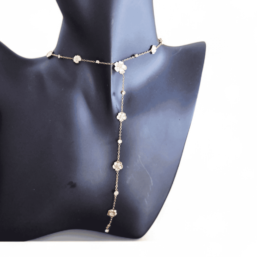 Collana Y Fiore con zirconi
