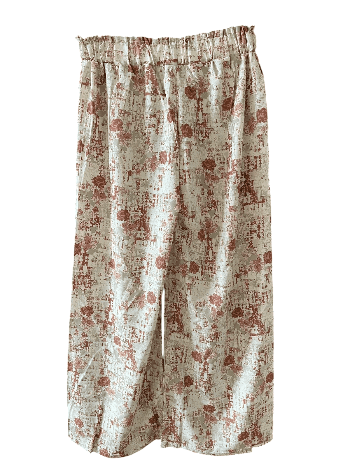 Beige wide-leg trousers
printed
