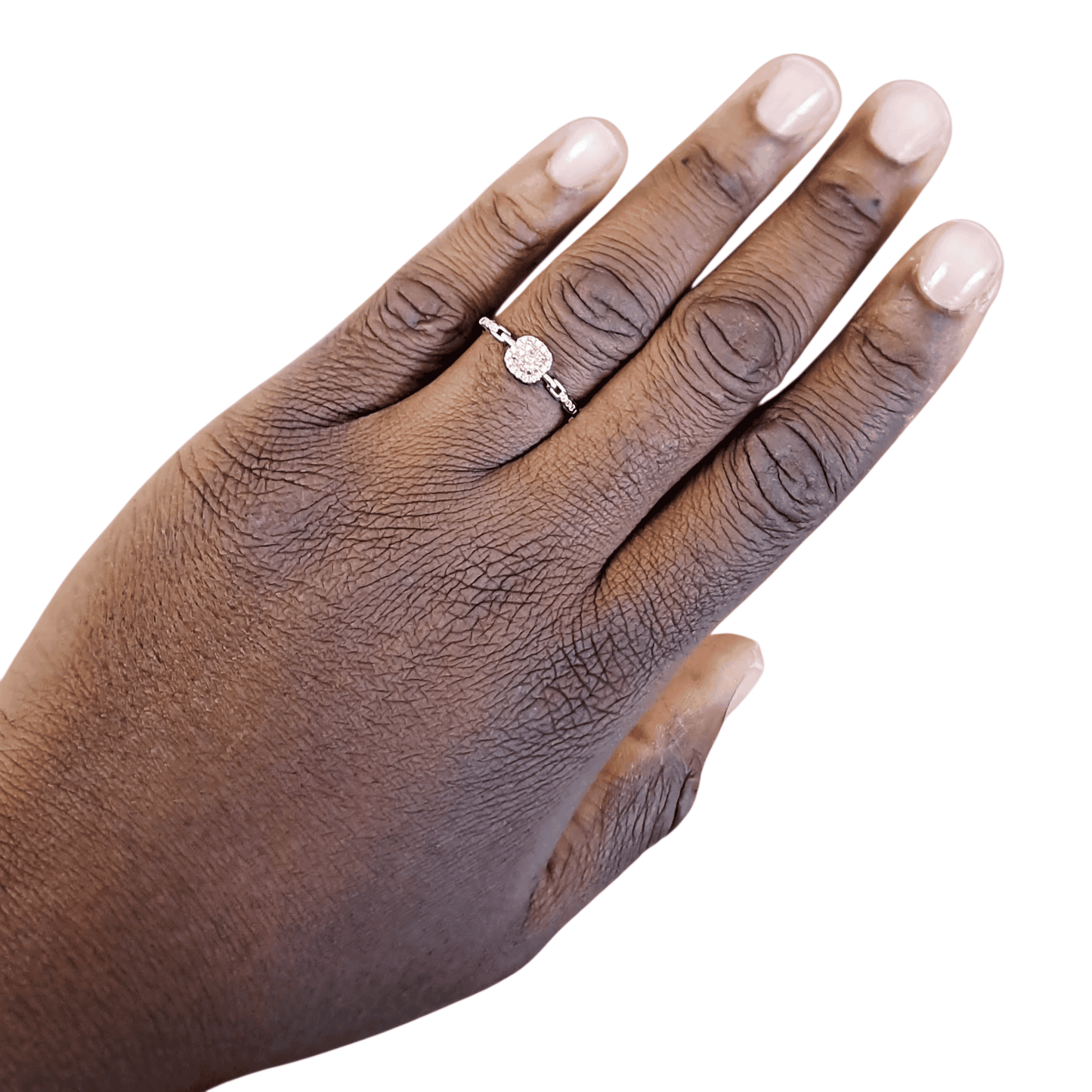 Bague solitaire fine ajustable