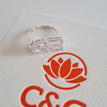 Anello regolabile Eternity argento 925 bianco