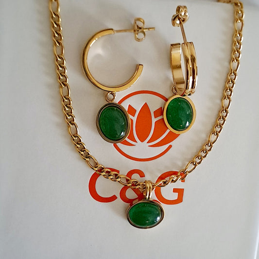 Set orecchini e collana Agata