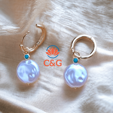 Orecchini pendenti di perle barocche in argento sterling 925