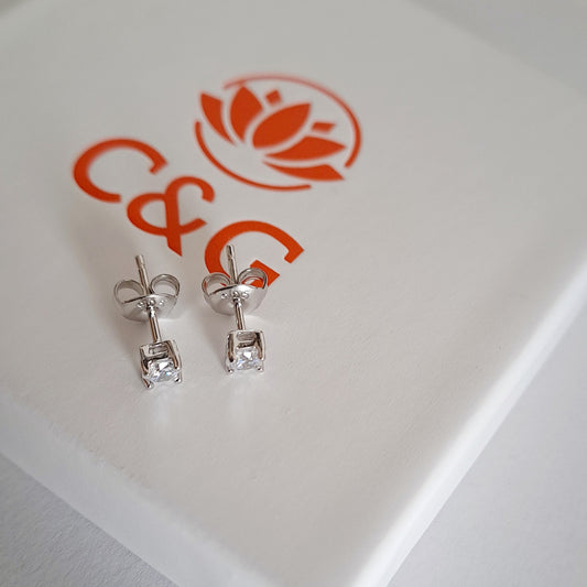 Orecchini punto luce in argento Sterling 925 Unisex