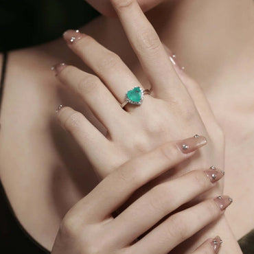 Anello Luxury a cuore regolabile in argento sterling 925