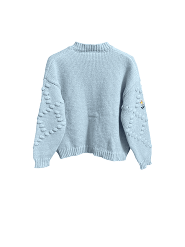 Cardigan all'uncinetto floreale