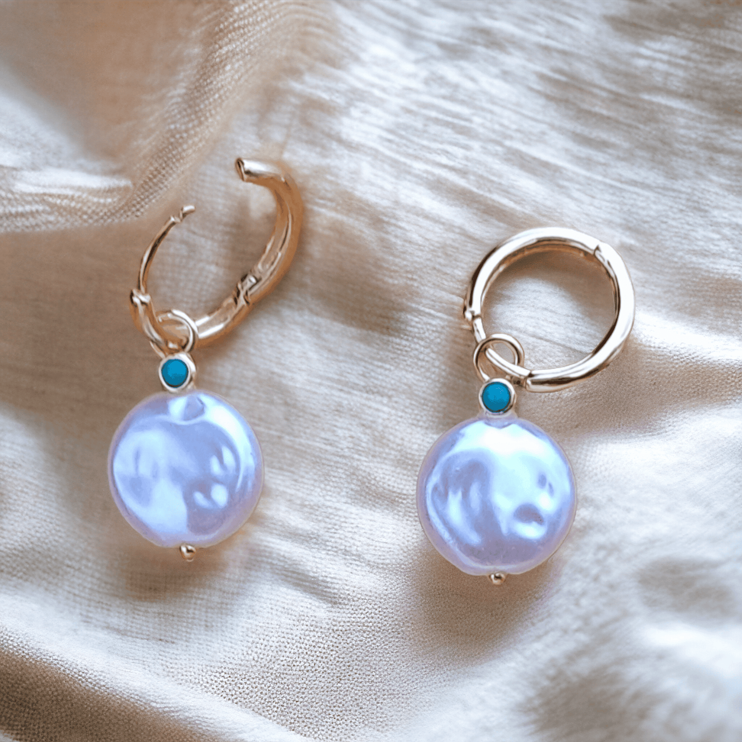 Orecchini pendenti di perle barocche in argento sterling 925