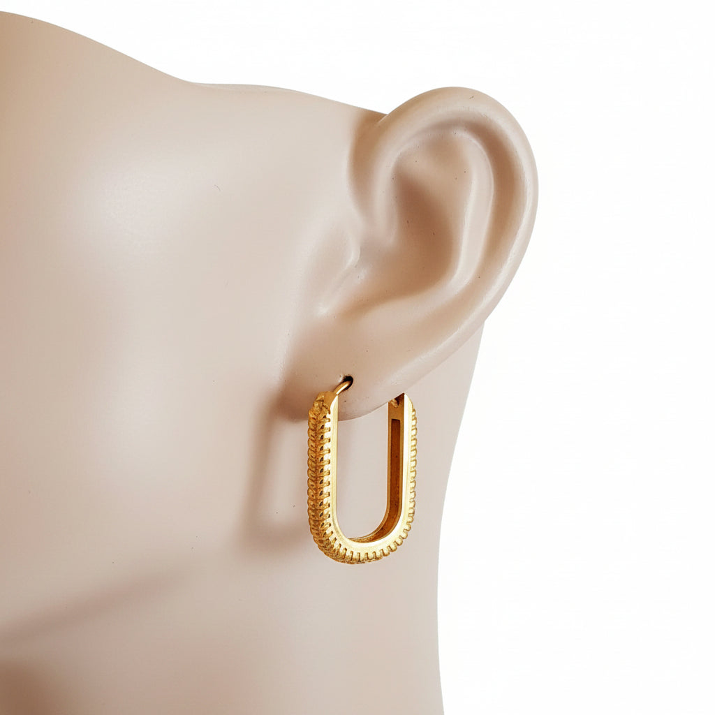 Braided oval hoop earrings