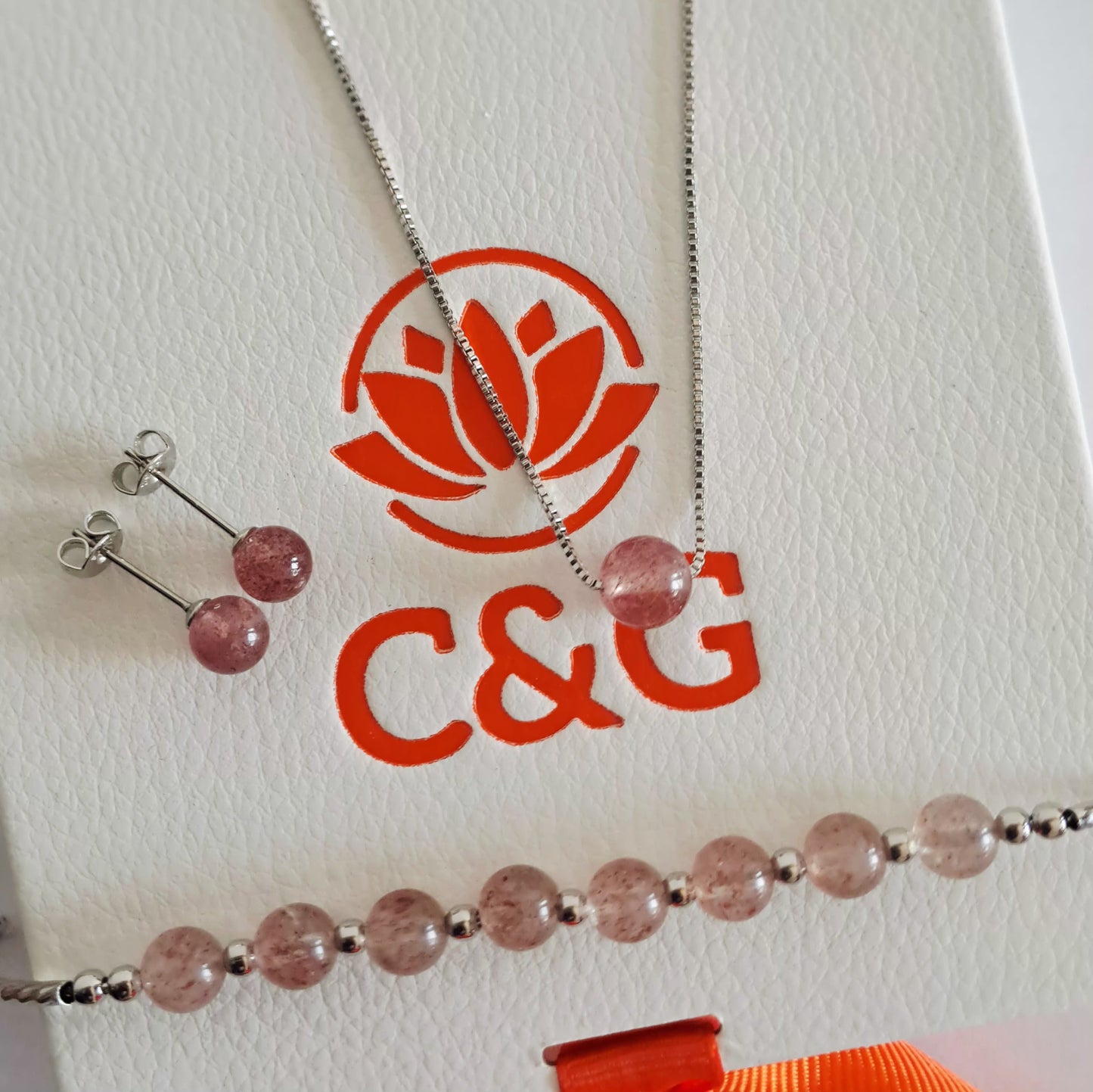 Parure Rose perline di cristallo