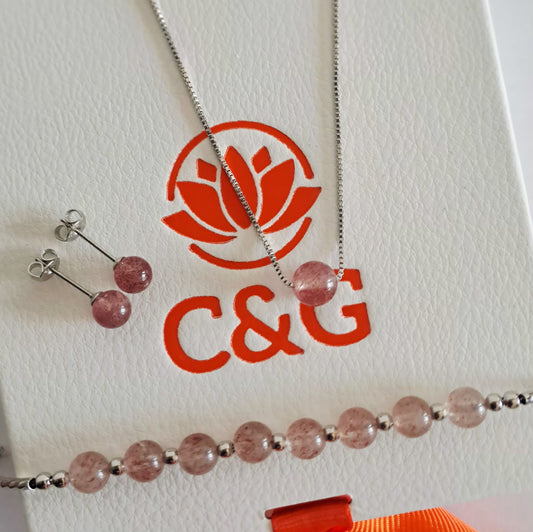 Parure Rose perline di cristallo