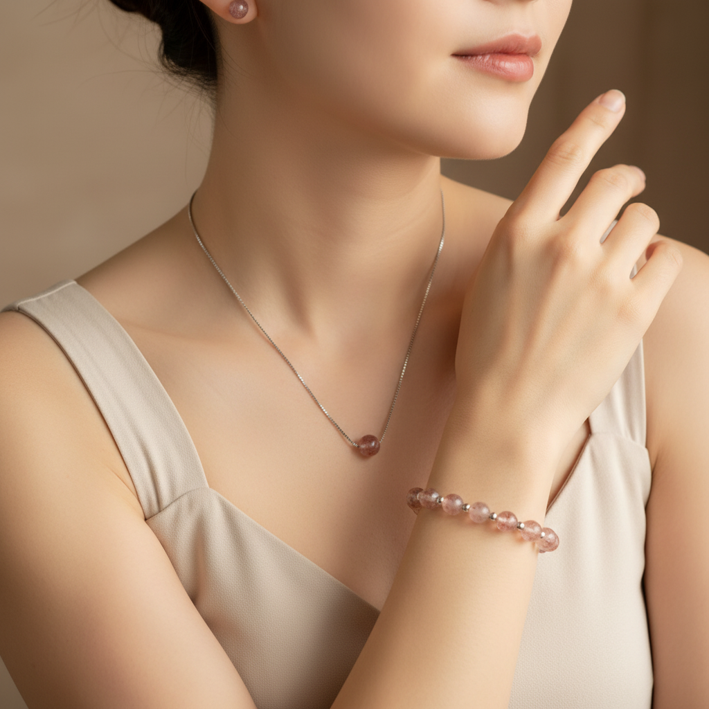 Parure Rose perline di cristallo