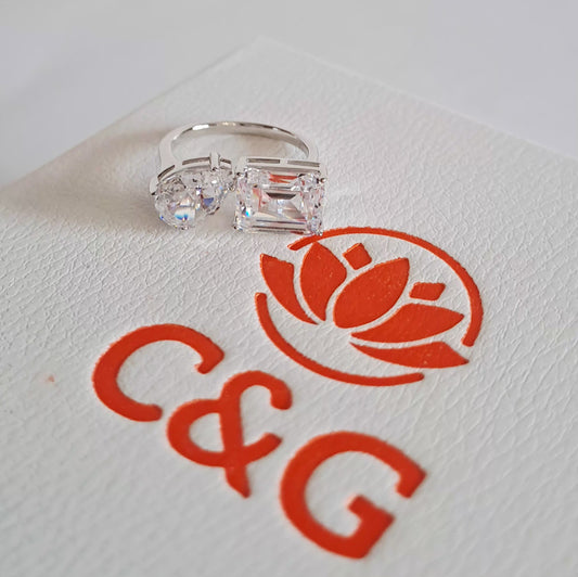 Anello regolabile Eternity argento 925 bianco
