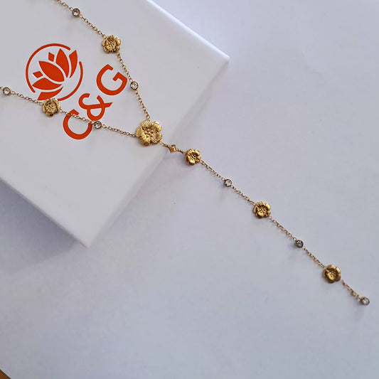 Collana Y Fiore con zirconi