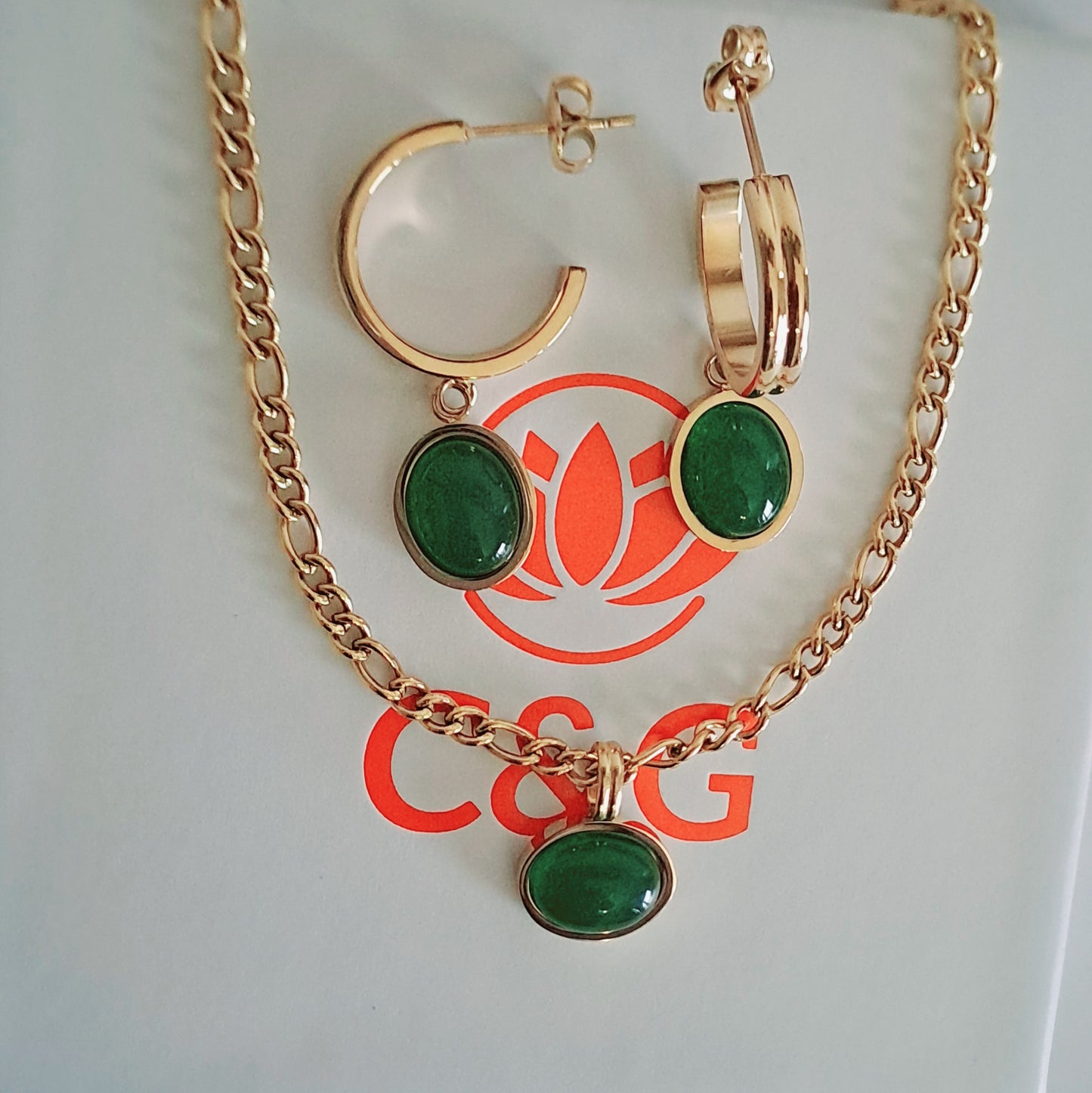 Set orecchini e collana Agata