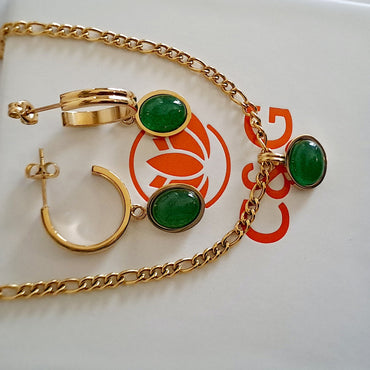 Agate earrings and necklace set