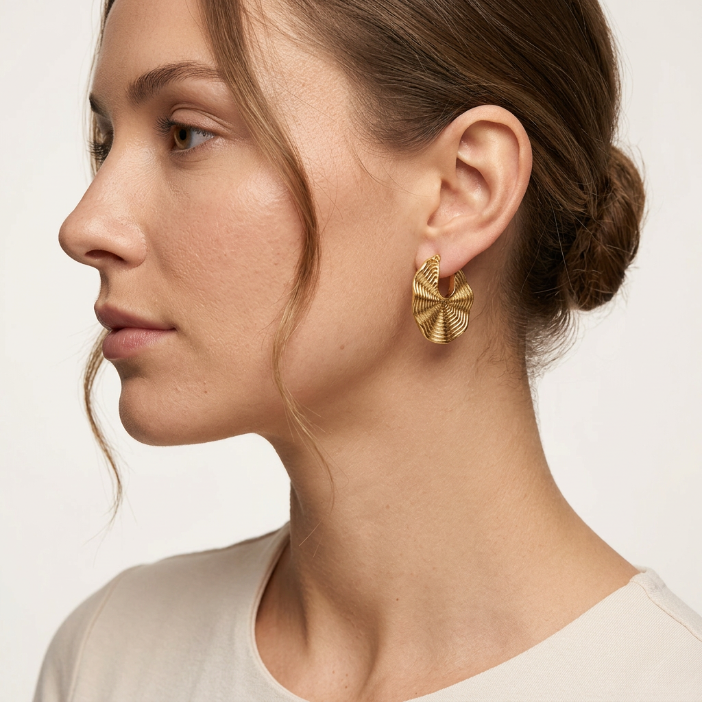 Boucle d'oreille éventail