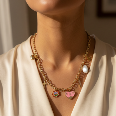Collana Rose multi charms