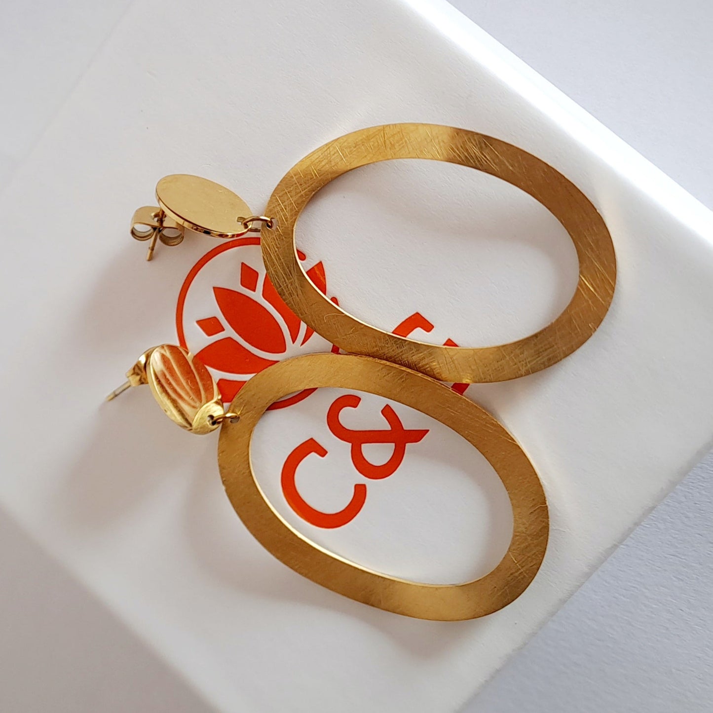 Large oval earrings