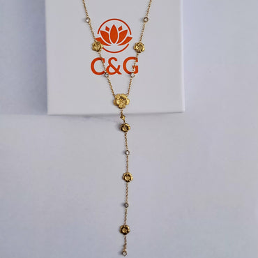 Collana Y Fiore con zirconi