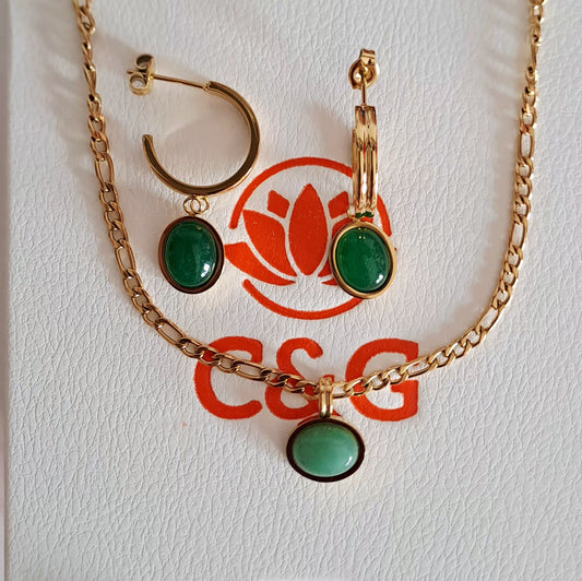 Set orecchini e collana Agata
